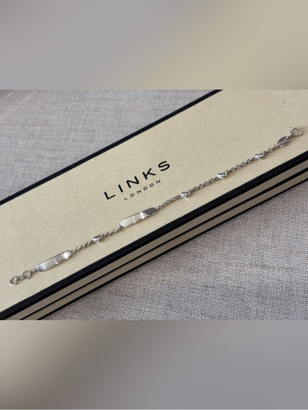 Links of London Kids Sterling Silver ID Bracelet with Hearts - birthday occasion